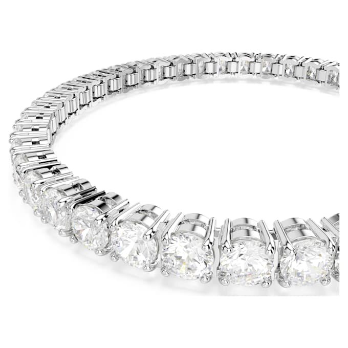 Matrix-Armband, Rundschliff, weiss, rhodiniert Matrix-Armband, Rundschliff, weiss, rhodiniert
