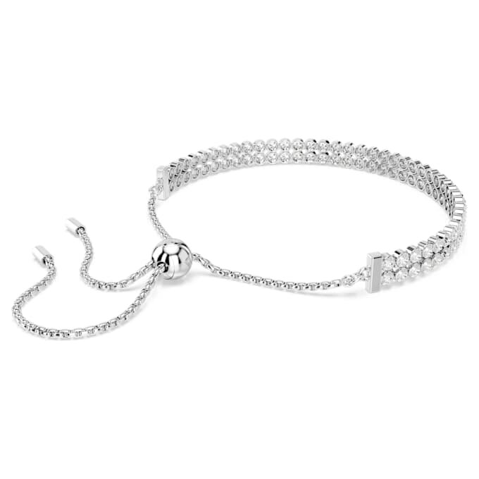 Matrix-Armband, Rundschliff, weiss, rhodiniert Matrix-Armband, Rundschliff, weiss, rhodiniert