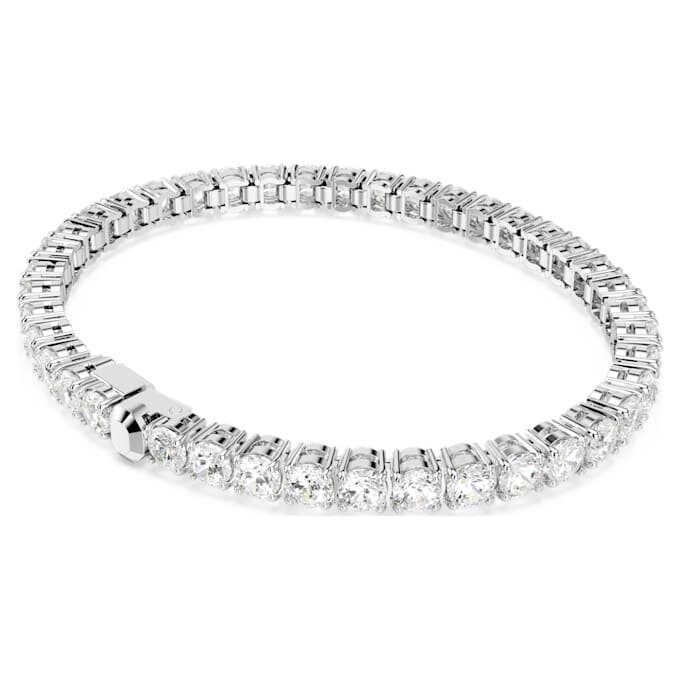 Matrix-Armband, Rundschliff, weiss, rhodiniert Matrix-Armband, Rundschliff, weiss, rhodiniert