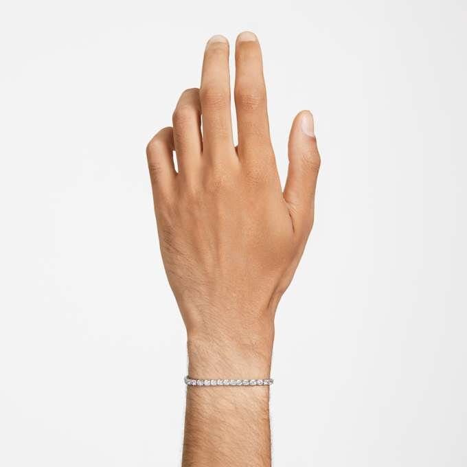 Matrix-Armband, Rundschliff, weiss, rhodiniert Matrix-Armband, Rundschliff, weiss, rhodiniert
