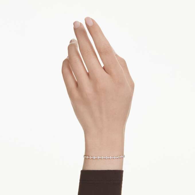 Matrix-Armband, Rundschliff, weiss, vergoldet Matrix-Armband, Rundschliff, weiss, vergoldet