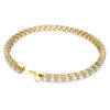 Matrix-Armband, Rundschliff, weiss, vergoldet Matrix-Armband, Rundschliff, weiss, vergoldet