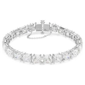 Matrix-Armband weiss, rhodiniert