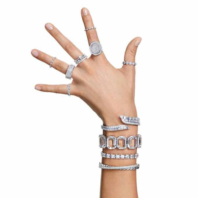 Matrix-Armband weiss, rhodiniert Matrix-Armband weiss, rhodiniert