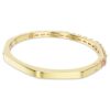 Matrix-Armreif im Baguette-Schliff, achteckige Form, rosa, goldfarben plattiert Matrix-Armreif im Baguette-Schliff, achteckige Form, rosa, goldfarben plattiert