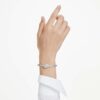 Matrix-Armreif im Baguette-Schliff, Knoten, weiss, rhodiniert Matrix-Armreif im Baguette-Schliff, Knoten, weiss, rhodiniert