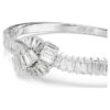 Matrix-Armreif im Baguette-Schliff, Knoten, weiss, rhodiniert Matrix-Armreif im Baguette-Schliff, Knoten, weiss, rhodiniert
