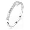 Matrix-Armreif im Baguette-Schliff, Knoten, weiss, rhodiniert Matrix-Armreif im Baguette-Schliff, Knoten, weiss, rhodiniert