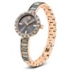 Matrix Armreif-Uhr Swiss Made, Kristall-Armband, grau, roségoldfarbenes Finish Matrix Armreif-Uhr Swiss Made, Kristall-Armband, grau, roségoldfarbenes Finish