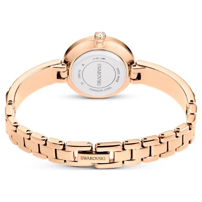 Matrix Armreif-Uhr Swiss Made, Kristall-Armband, grau, roségoldfarbenes Finish Matrix Armreif-Uhr Swiss Made, Kristall-Armband, grau, roségoldfarbenes Finish