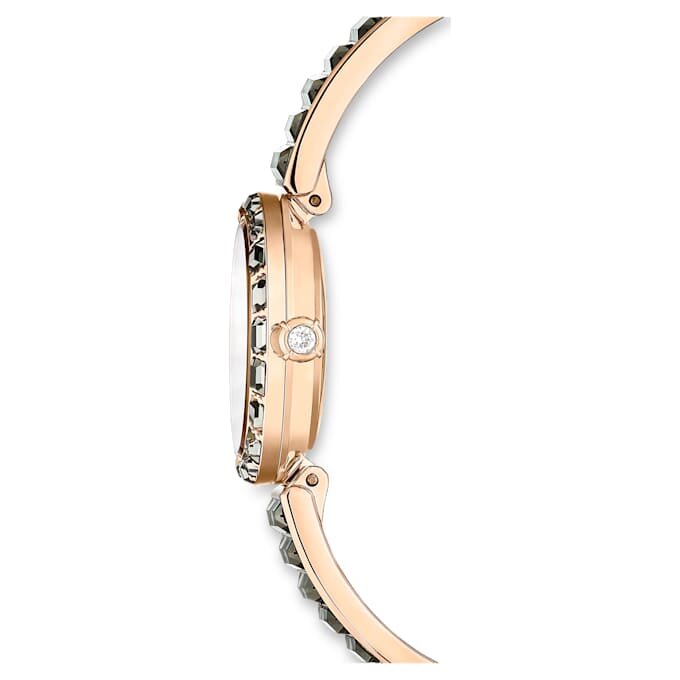 Matrix Armreif-Uhr Swiss Made, Kristall-Armband, grau, roségoldfarbenes Finish Matrix Armreif-Uhr Swiss Made, Kristall-Armband, grau, roségoldfarbenes Finish