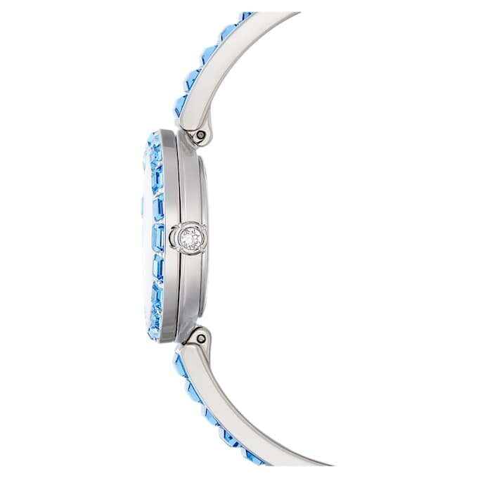Matrix Armreifuhr Swiss Made, Kristallarmband, Blau, Edelstahl Matrix Armreifuhr Swiss Made, Kristallarmband, Blau, Edelstahl