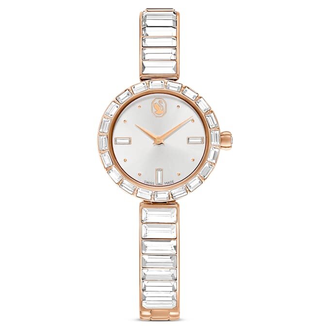 Matrix Armreih-Uhr Swiss Made, Kristall-Armband, weiss, roségoldfarbenes Finish Matrix Armreih-Uhr Swiss Made, Kristall-Armband, weiss, roségoldfarbenes Finish