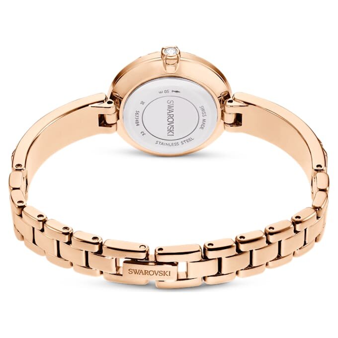Matrix Armreih-Uhr Swiss Made, Kristall-Armband, weiss, roségoldfarbenes Finish Matrix Armreih-Uhr Swiss Made, Kristall-Armband, weiss, roségoldfarbenes Finish