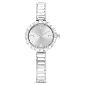 Matrix Armreih-Uhr Swiss Made, Kristallarmband, weiss, Edelstahl