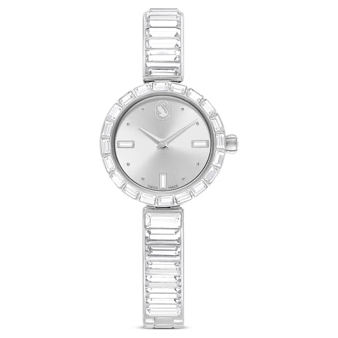 Matrix Armreih-Uhr Swiss Made, Kristallarmband, weiss, Edelstahl Matrix Armreih-Uhr Swiss Made, Kristallarmband, weiss, Edelstahl