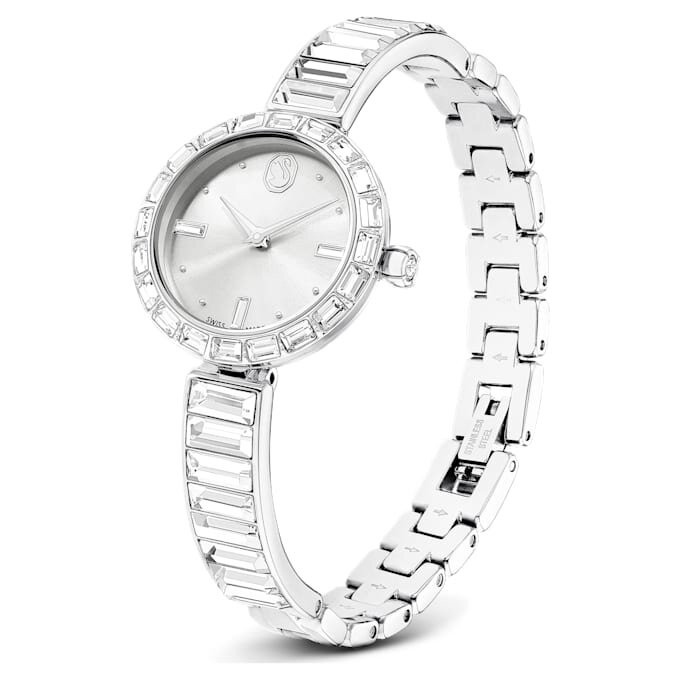 Matrix Armreih-Uhr Swiss Made, Kristallarmband, weiss, Edelstahl Matrix Armreih-Uhr Swiss Made, Kristallarmband, weiss, Edelstahl