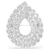 Matrix-Brosche, Rundschliff, weiss, rhodiniert Matrix-Brosche, Rundschliff, weiss, rhodiniert