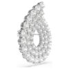 Matrix-Brosche, Rundschliff, weiss, rhodiniert Matrix-Brosche, Rundschliff, weiss, rhodiniert