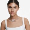 Matrix-Choker im Baguette-Schliff, weiss, rhodiniert Matrix-Choker im Baguette-Schliff, weiss, rhodiniert