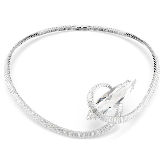 Matrix-Choker im Baguette-Schliff, weiss, rhodiniert Matrix-Choker im Baguette-Schliff, weiss, rhodiniert