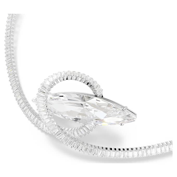 Matrix-Choker im Baguette-Schliff, weiss, rhodiniert Matrix-Choker im Baguette-Schliff, weiss, rhodiniert