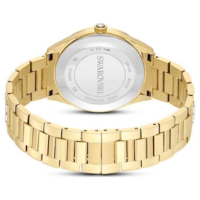 Matrix Date Uhr Swiss Made, Metallarmband, Goldton, goldfarbene Oberfläche Matrix Date Uhr Swiss Made, Metallarmband, Goldton, goldfarbene Oberfläche