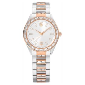 Matrix Date Uhr Swiss Made, Metallarmband, roségoldfarben, Mischmetall-Finish
