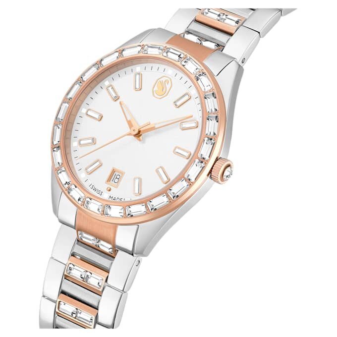 Matrix Date Uhr Swiss Made, Metallarmband, roségoldfarben, Mischmetall-Finish Matrix Date Uhr Swiss Made, Metallarmband, roségoldfarben, Mischmetall-Finish