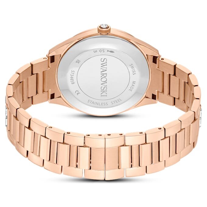 Matrix-Datumsuhr Swiss Made, Metallarmband, roségoldfarben, roségoldfarbene Oberfläche Matrix-Datumsuhr Swiss Made, Metallarmband, roségoldfarben, roségoldfarbene Oberfläche