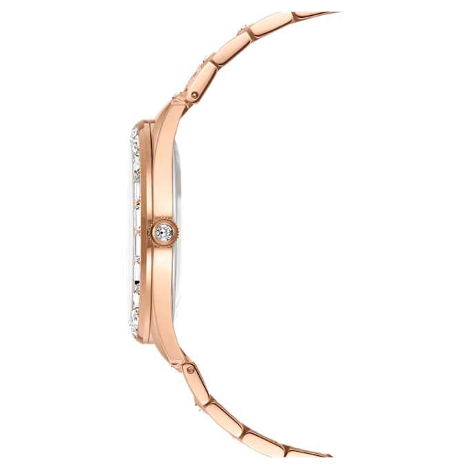 Matrix-Datumsuhr Swiss Made, Metallarmband, roségoldfarben, roségoldfarbene Oberfläche Matrix-Datumsuhr Swiss Made, Metallarmband, roségoldfarben, roségoldfarbene Oberfläche
