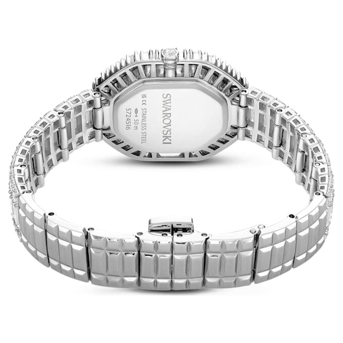 Matrix Octagon Uhr mit Baguette-Schliff, Metallarmband, silberfarben, Edelstahl Matrix Octagon Uhr mit Baguette-Schliff, Metallarmband, silberfarben, Edelstahl