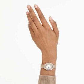 Matrix Octagon Uhr mit Metallarmband, Goldfarbig, champagnerfarbene Gold-PVD-Beschichtung