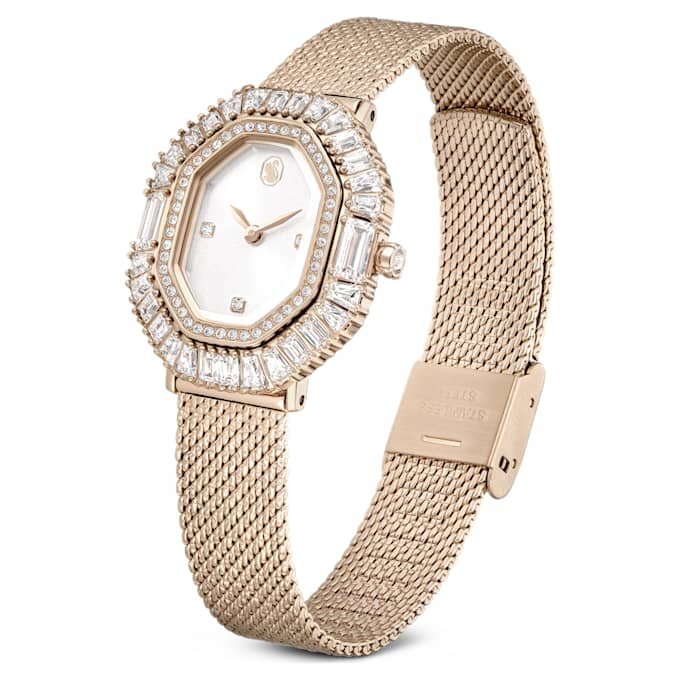 Matrix Octagon Uhr mit Metallarmband, Goldfarbig, champagnerfarbene Gold-PVD-Beschichtung Matrix Octagon Uhr mit Metallarmband, Goldfarbig, champagnerfarbene Gold-PVD-Beschichtung
