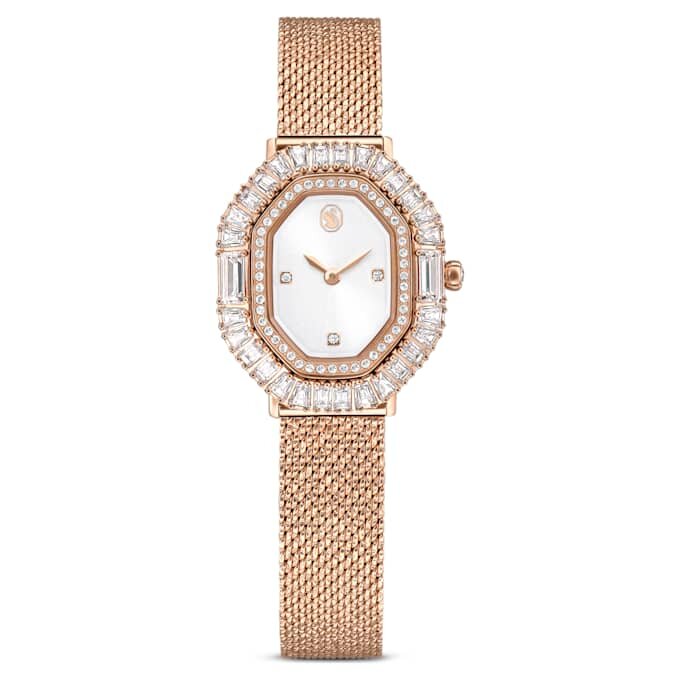 Matrix Octagon Uhr mit Metallarmband, Roségold-Farbton, roségoldfarbene Oberfläche Matrix Octagon Uhr mit Metallarmband, Roségold-Farbton, roségoldfarbene Oberfläche