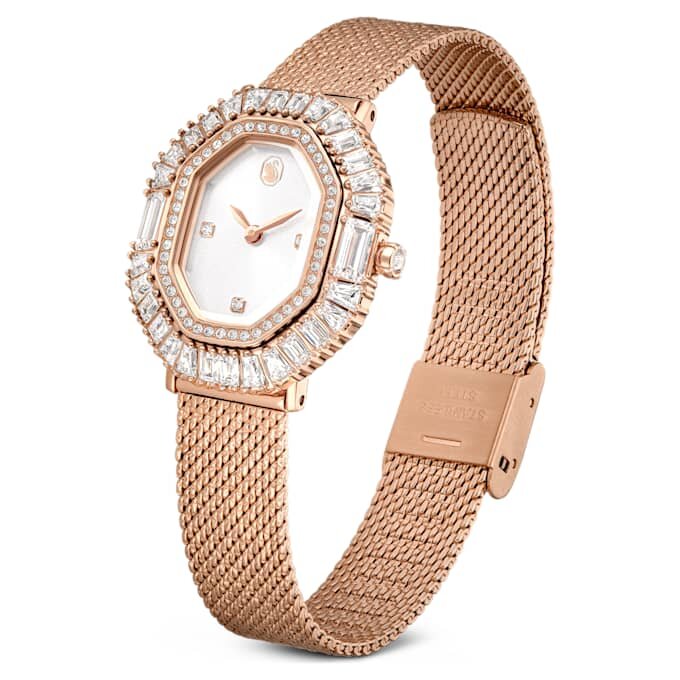 Matrix Octagon Uhr mit Metallarmband, Roségold-Farbton, roségoldfarbene Oberfläche Matrix Octagon Uhr mit Metallarmband, Roségold-Farbton, roségoldfarbene Oberfläche