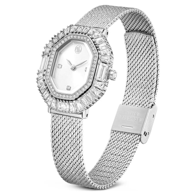 Matrix Octagon Uhr mit Metallarmband, silberfarben, Edelstahl Matrix Octagon Uhr mit Metallarmband, silberfarben, Edelstahl