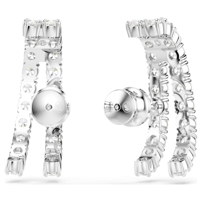 Matrix-Ohrklemmen mit rundem Schliff, weiss, rhodiniert Matrix-Ohrklemmen mit rundem Schliff, weiss, rhodiniert
