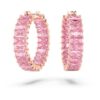 Matrix-Ohrringe im Baguette-Schliff, rosa, roségoldfarben vergoldet Matrix-Ohrringe im Baguette-Schliff, rosa, roségoldfarben vergoldet