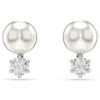 Matrix-Ohrringe Kristallperle, Rundschliff, Weiss, rhodiniert Matrix-Ohrringe Kristallperle, Rundschliff, Weiss, rhodiniert