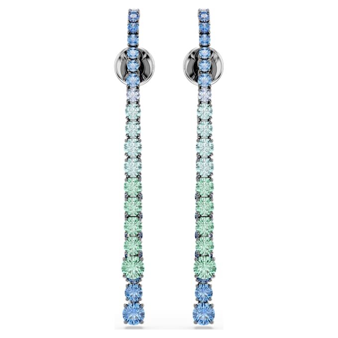 Matrix-Ohrringe mit Farbverlauf aus runden Schliffen, mehrfarbig, rutheniumbeschichtet Matrix-Ohrringe mit Farbverlauf aus runden Schliffen, mehrfarbig, rutheniumbeschichtet