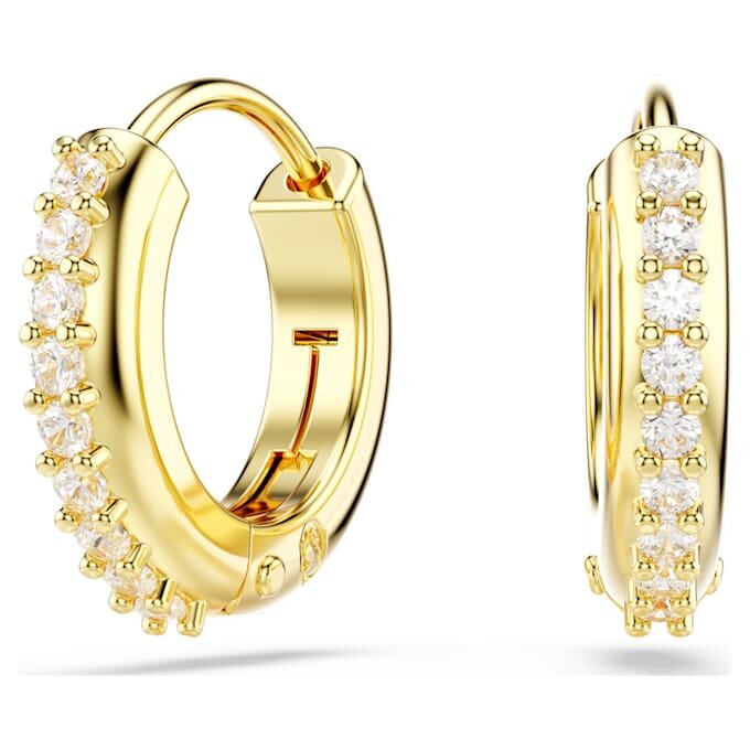 Matrix Ohrringe mit rundem Schliff, weiss, goldfarben plattiert Matrix Ohrringe mit rundem Schliff, weiss, goldfarben plattiert