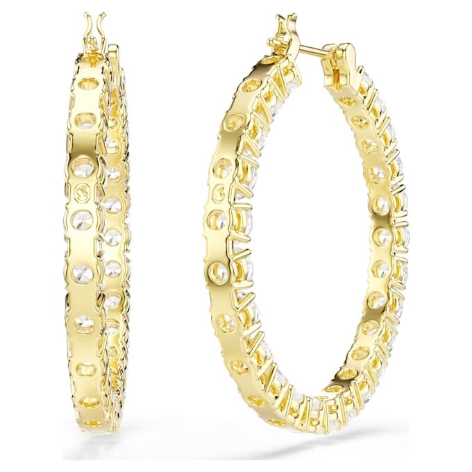 Matrix Ohrringe mit rundem Schliff, weiss, goldfarben plattiert Matrix Ohrringe mit rundem Schliff, weiss, goldfarben plattiert