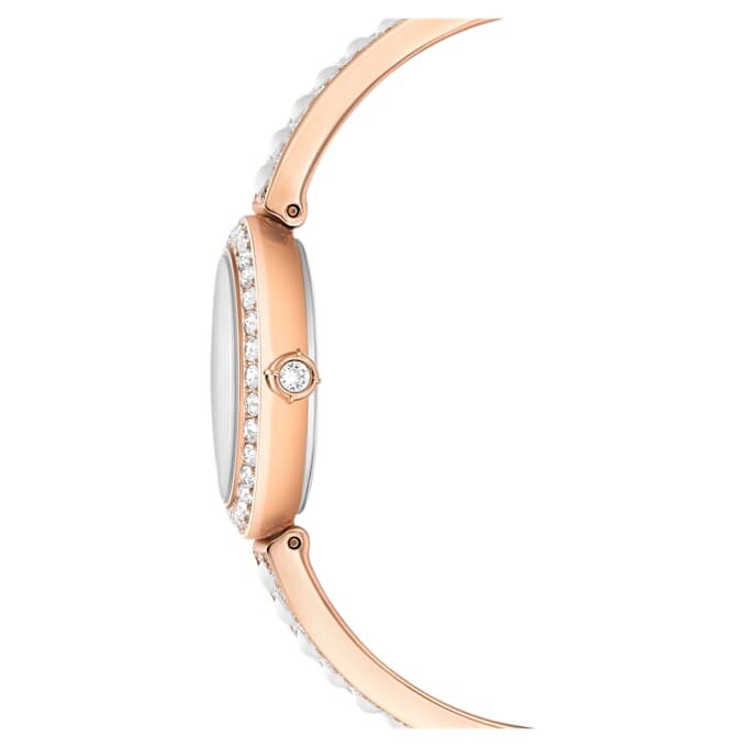 Matrix Pearl Armreif-Armband-Uhr Swiss Made, Kristall-Armband, weiss, roségoldfarben Matrix Pearl Armreif-Armband-Uhr Swiss Made, Kristall-Armband, weiss, roségoldfarben