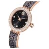 Matrix Pearl Armreih-Uhr Swiss Made, Kristall-Armband, schwarz, roségoldfarbenes Finish