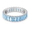 Matrix-Ring im Baguette-Schliff, blau, rhodiniert Matrix-Ring im Baguette-Schliff, blau, rhodiniert