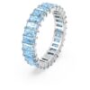 Matrix-Ring im Baguette-Schliff, blau, rhodiniert Matrix-Ring im Baguette-Schliff, blau, rhodiniert