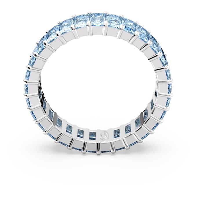 Matrix-Ring im Baguette-Schliff, blau, rhodiniert Matrix-Ring im Baguette-Schliff, blau, rhodiniert