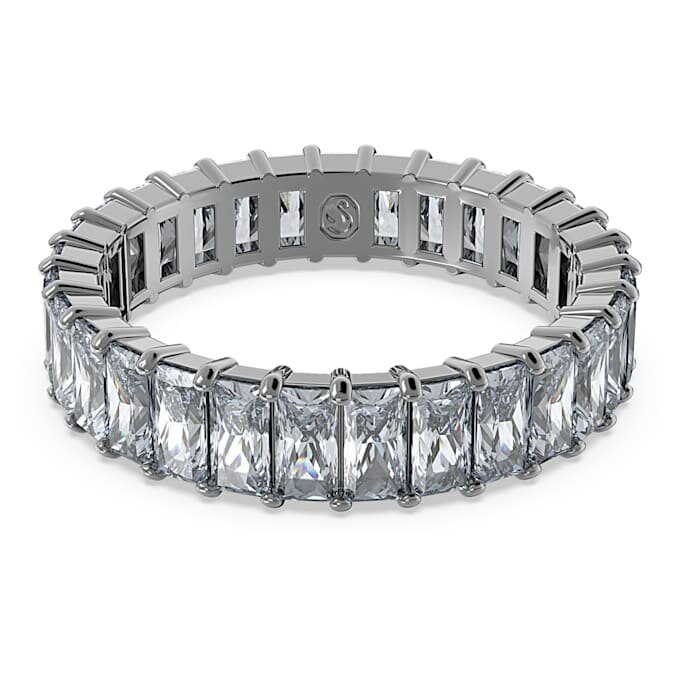 Matrix-Ring im Baguette-Schliff, grau, rutheniumbeschichtet Matrix-Ring im Baguette-Schliff, grau, rutheniumbeschichtet