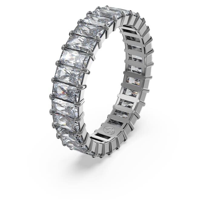 Matrix-Ring im Baguette-Schliff, grau, rutheniumbeschichtet Matrix-Ring im Baguette-Schliff, grau, rutheniumbeschichtet